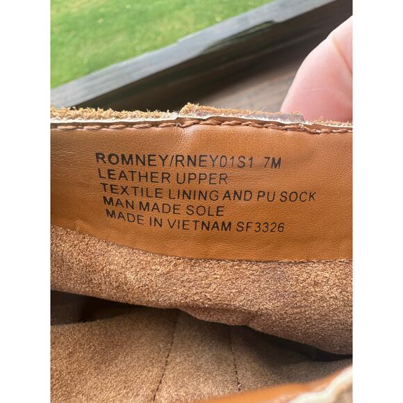 Steve Madden Romney Chestnut Brown Suede Block Heel 7 Like New pull on leather - Picture 9 of 11